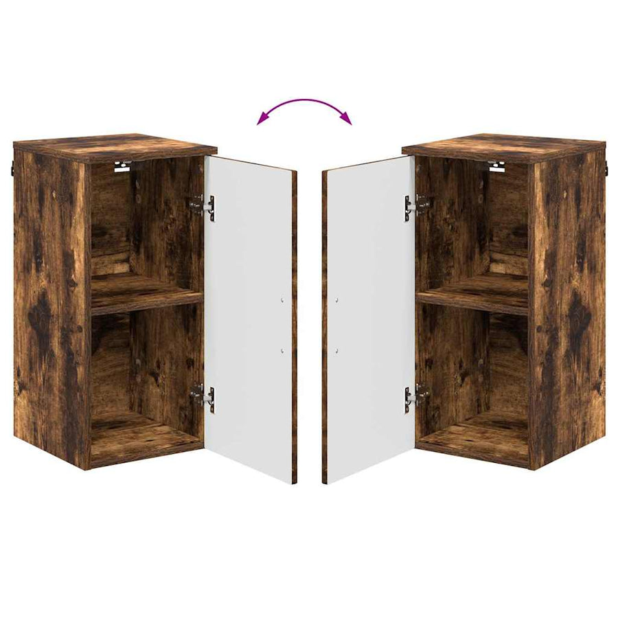 Badkamermeubelset 5 pcs Gerookt eiken Geperst Hout en Metaal