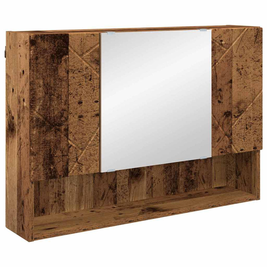 Badkamermeubelset 5 pcs Oud Hout Geperst Hout en Metaal