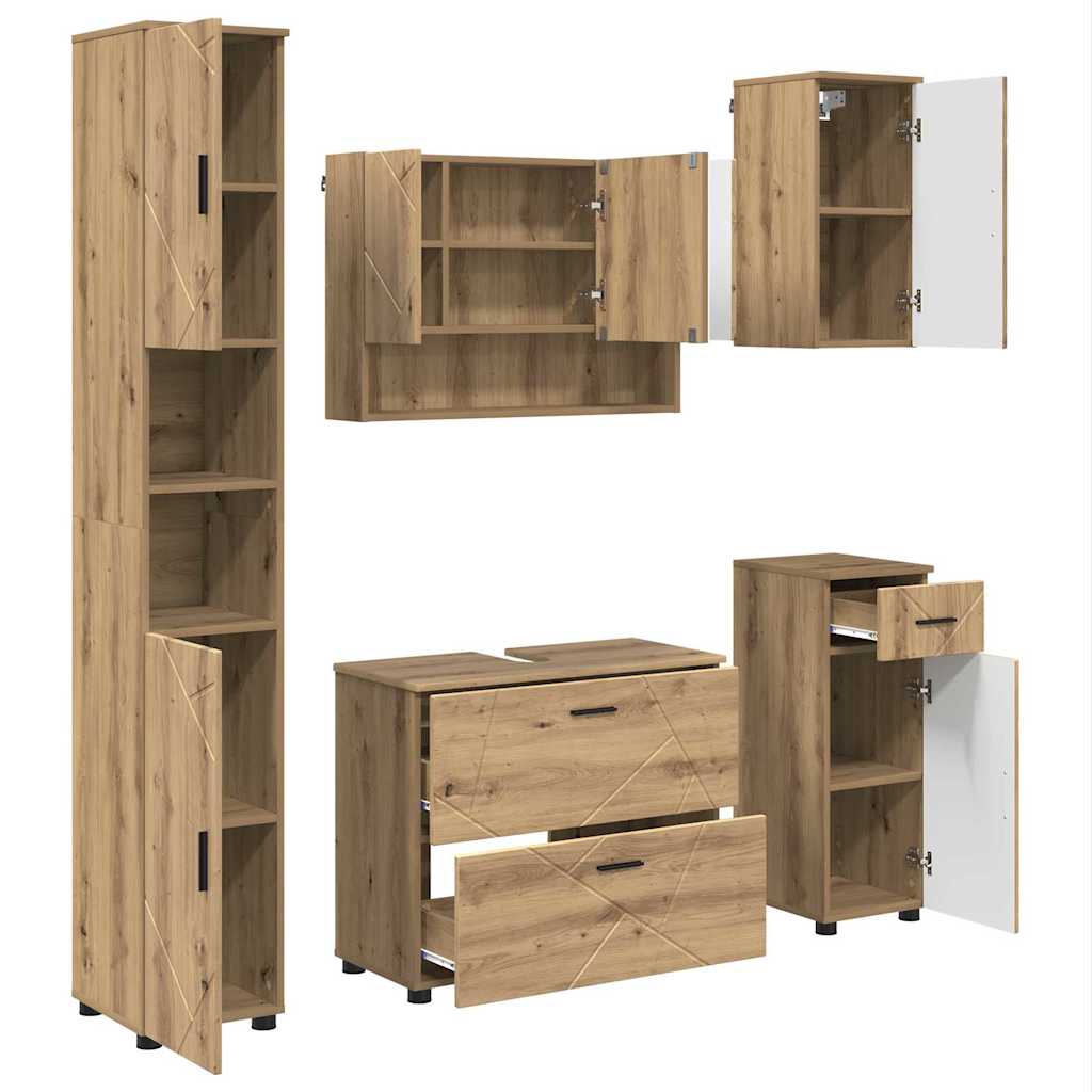 Badkamermeubelset 5 st Artisan Eiken 35 x 30 x 192 cm