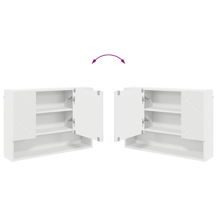 Badkamermeubelset met lade 4 pcs Wit Geperst Hout en Metaal