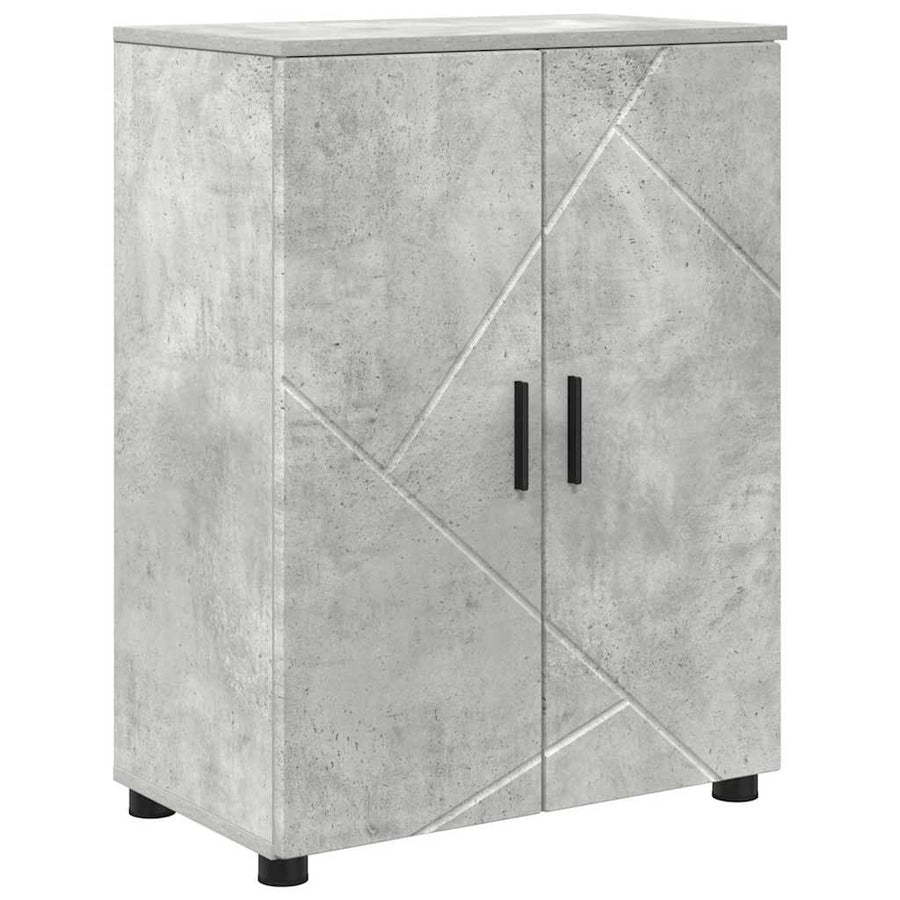 Badkamermeubelset 4 pcs Beton Grijs Geperst Hout en Metaal