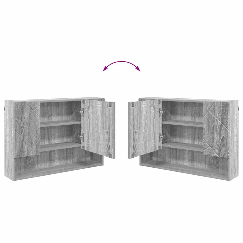 Badkamermeubelset 4 pcs Grijs Sonoma Geperst Hout en Metaal