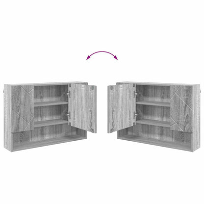 Badkamermeubelset 4 pcs Grijs Sonoma Geperst Hout en Metaal