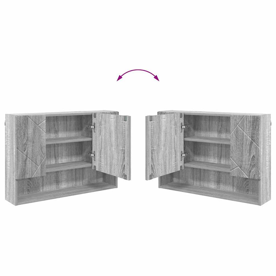 Badkamermeubelset 4 pcs Grijs Sonoma Geperst Hout en Metaal