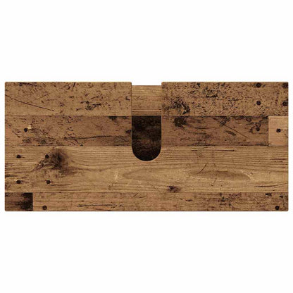 Badkamermeubelset 4 pcs Oud Hout Geperst Hout en Metaal