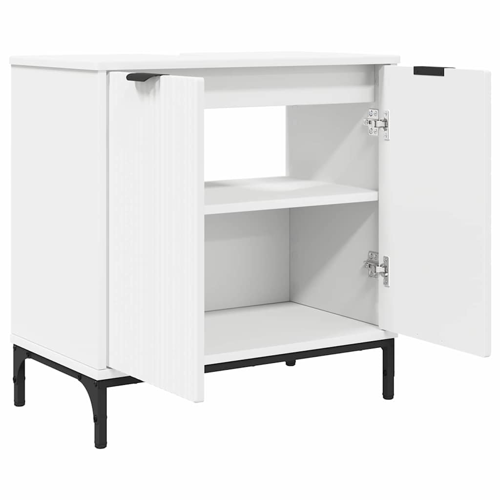 Badkamermeubelset met lade 2 pcs Wit Geperst Hout en Metaal