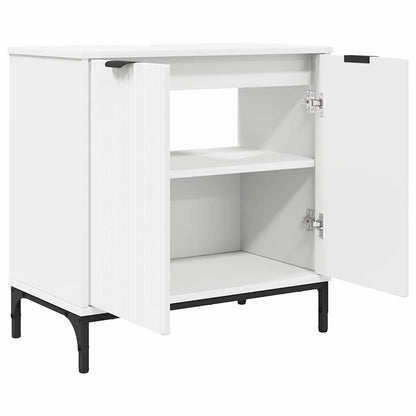 Badkamermeubelset met lade 2 pcs Wit Geperst Hout en Metaal