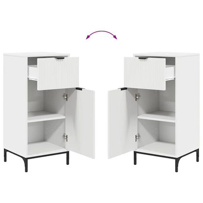 Badkamermeubelset met lade 2 pcs Wit Geperst Hout en Metaal