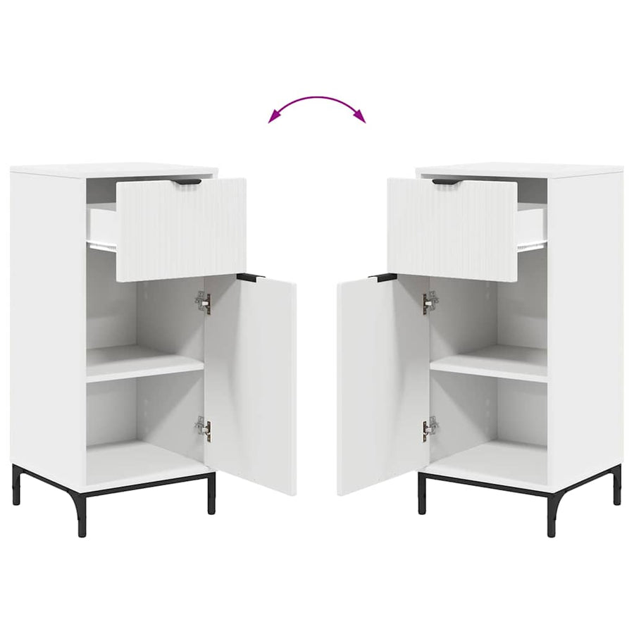 Badkamermeubelset met lade 2 pcs Wit Geperst Hout en Metaal
