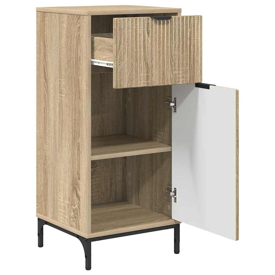 Badkamermeubelset 2 pcs Sonoma Eiken Geperst Hout en Metaal