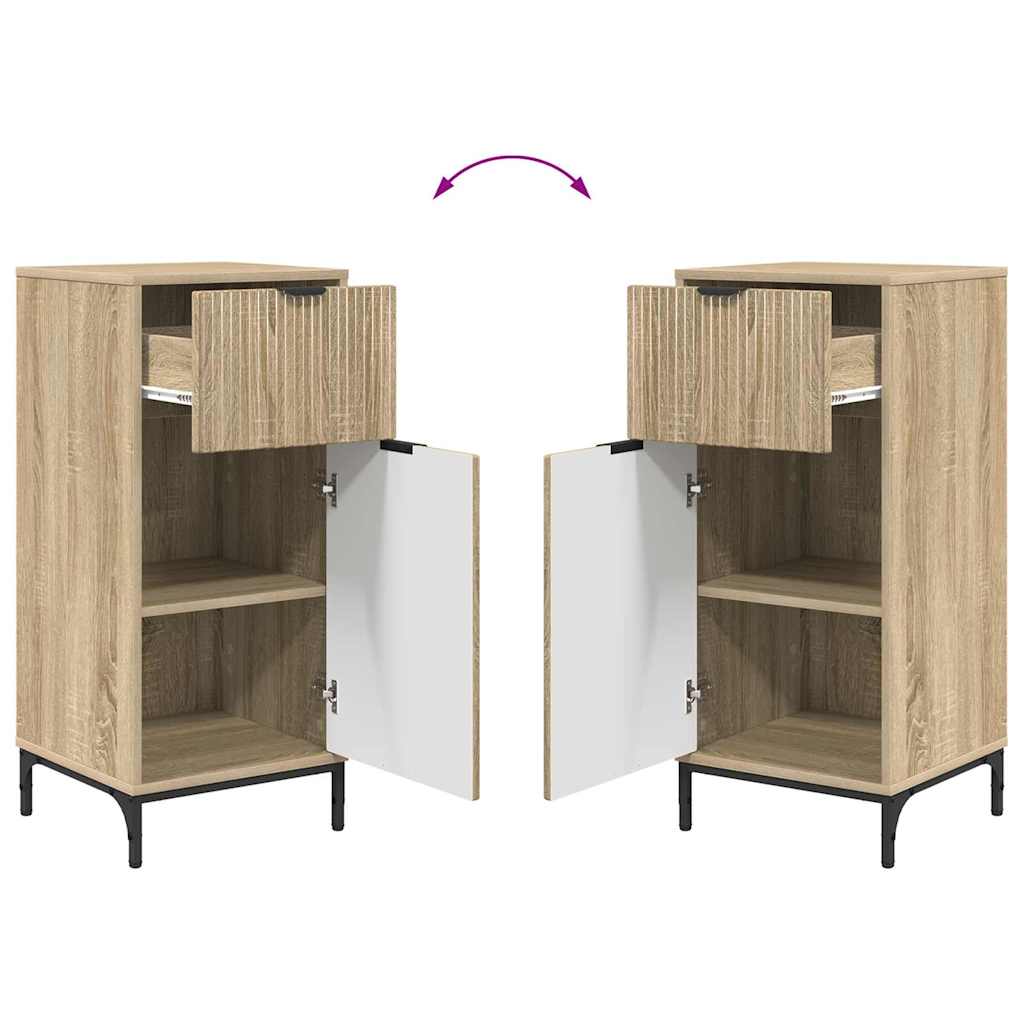 Badkamermeubelset 2 pcs Sonoma Eiken Geperst Hout en Metaal