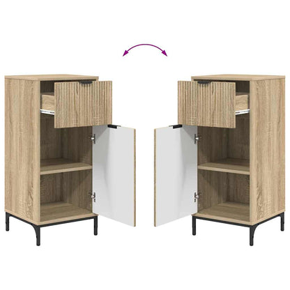 Badkamermeubelset 2 pcs Sonoma Eiken Geperst Hout en Metaal