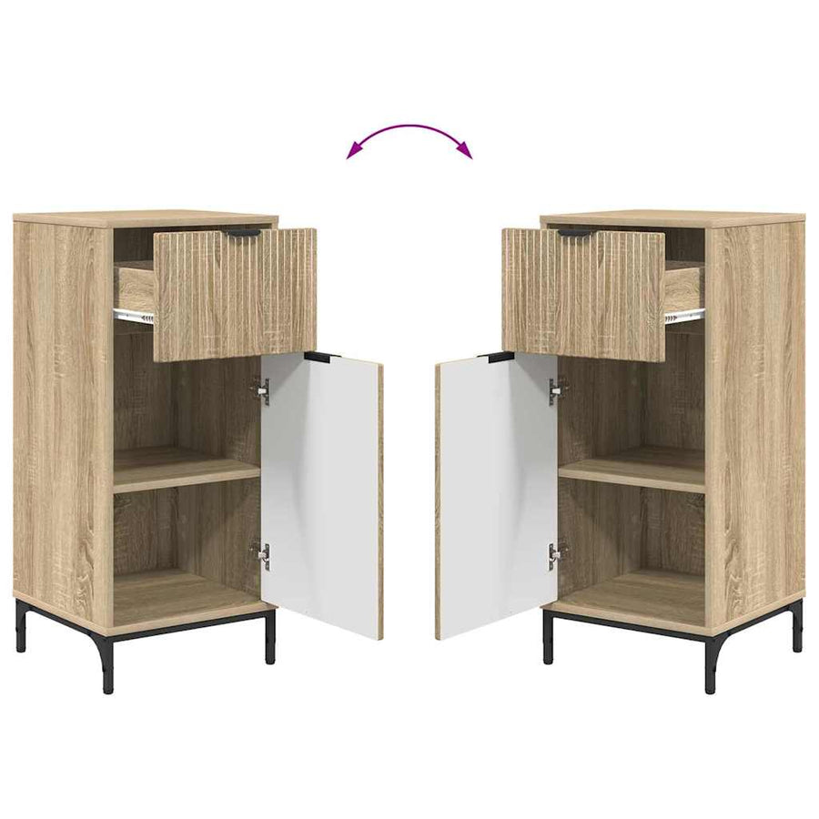Badkamermeubelset 2 pcs Sonoma Eiken Geperst Hout en Metaal