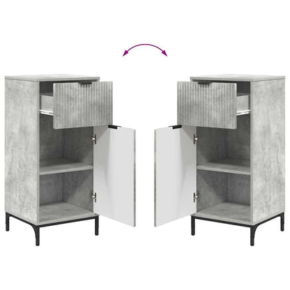 Badkamermeubelset 2 pcs Beton Grijs Geperst Hout en Metaal