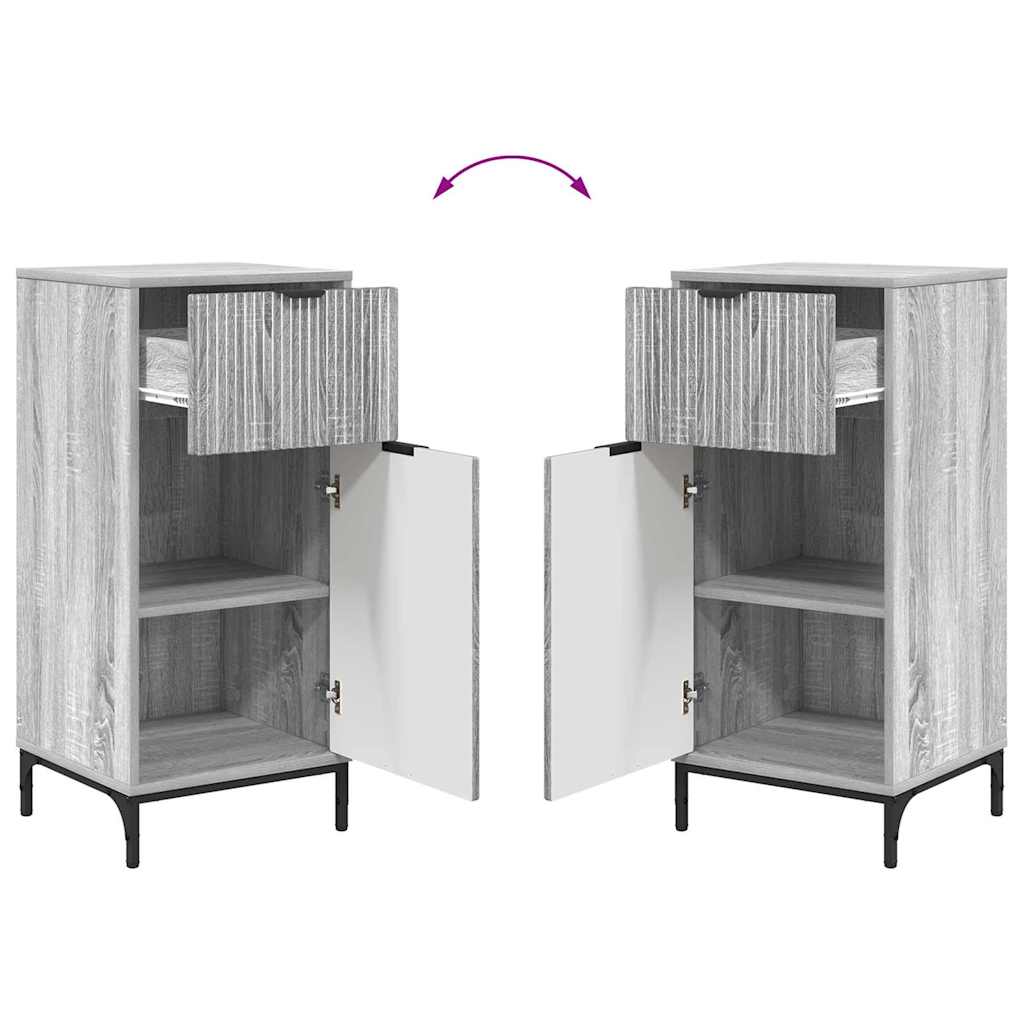 Badkamermeubelset 2 pcs Grijs Sonoma Geperst Hout en Metaal