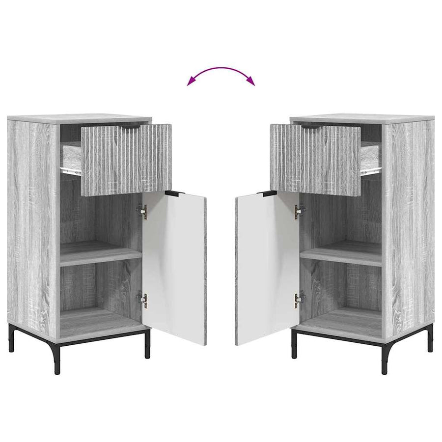 Badkamermeubelset 2 pcs Grijs Sonoma Geperst Hout en Metaal