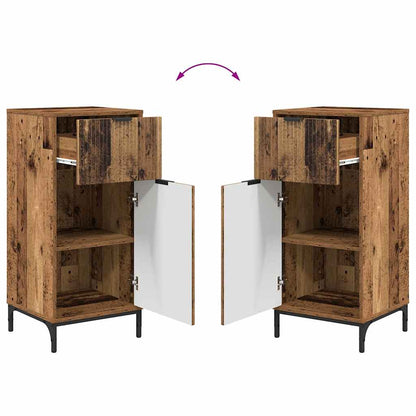 Badkamermeubelset 2 pcs Oud Hout Geperst Hout en Metaal