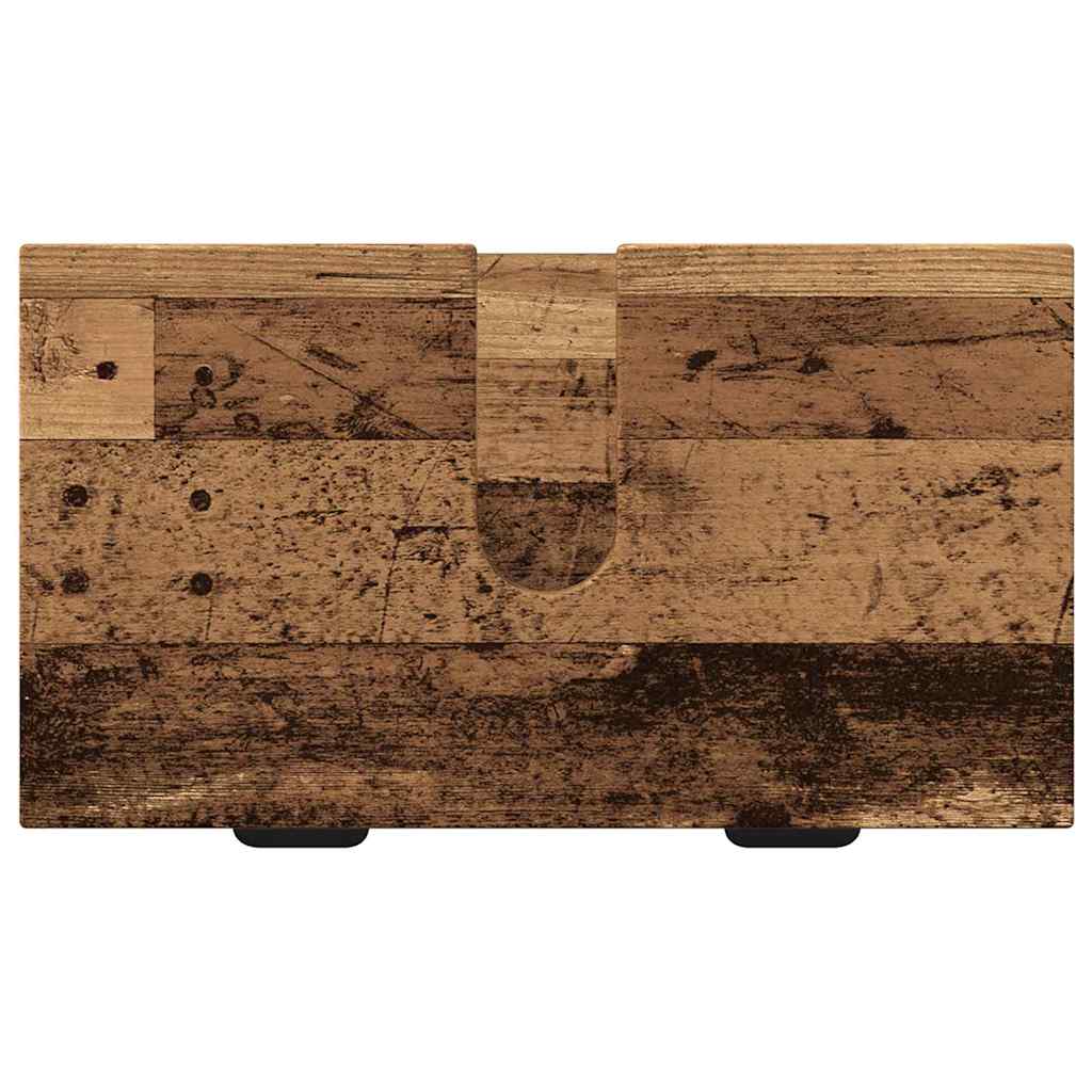Badkamermeubelset 2 pcs Oud Hout Geperst Hout en Metaal