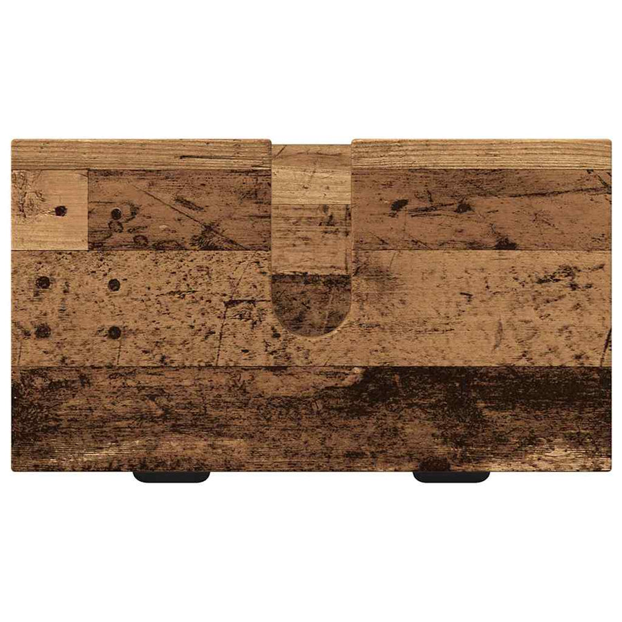 Badkamermeubelset 2 pcs Oud Hout Geperst Hout en Metaal