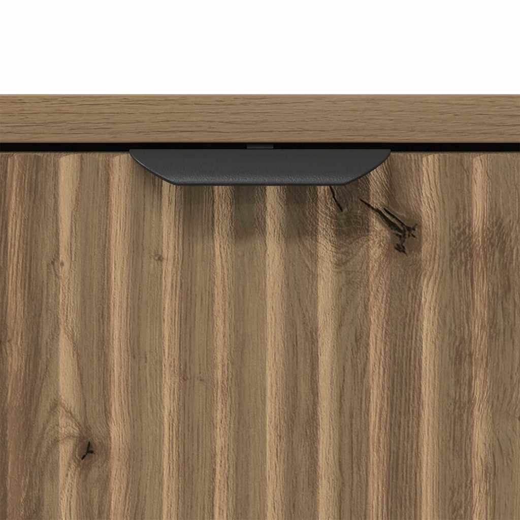 Badkamermeubelset 2 pcs Artisan Eiken Geperst Hout en Metaal