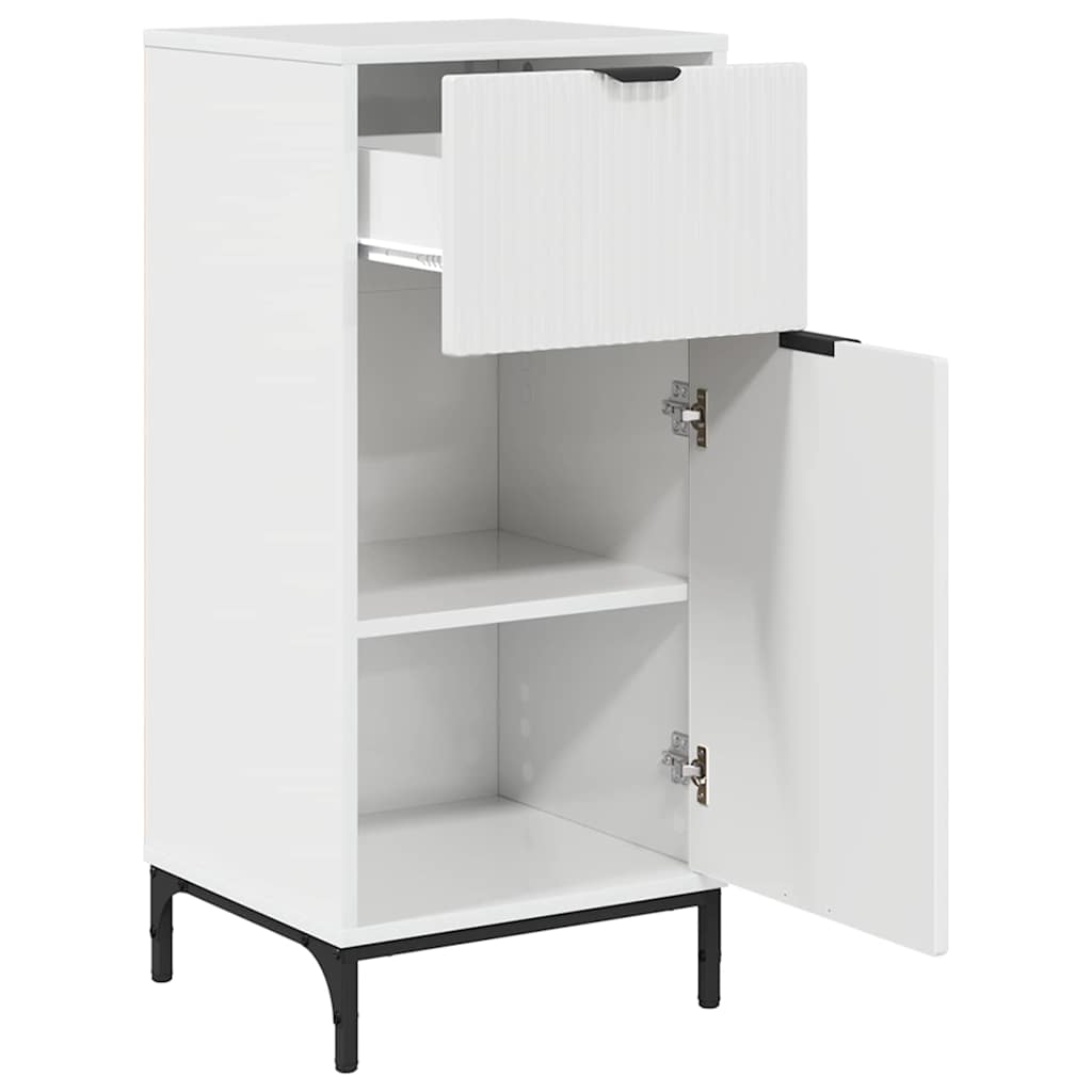 Badkamermeubelset met lade 3 pcs Hoogglans wit Bewerkt hout
