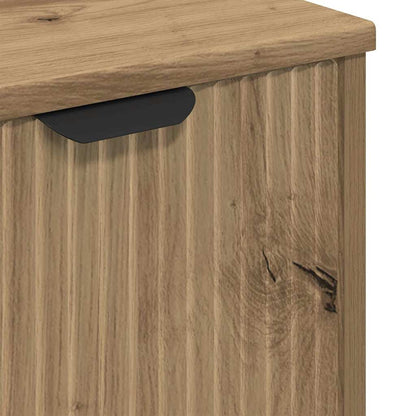 Badkamermeubelset 3 pcs Artisan Eiken Geperst Hout en Metaal
