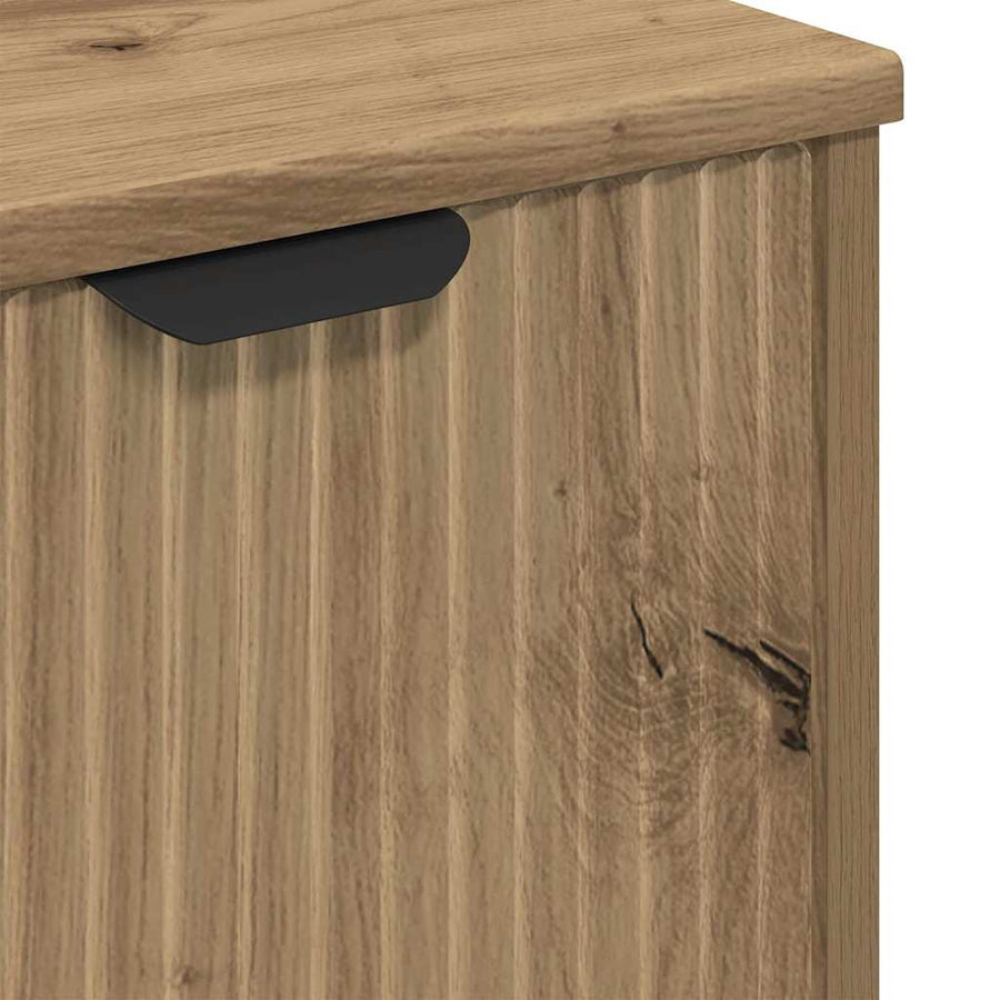 Badkamermeubelset 3 pcs Artisan Eiken Geperst Hout en Metaal