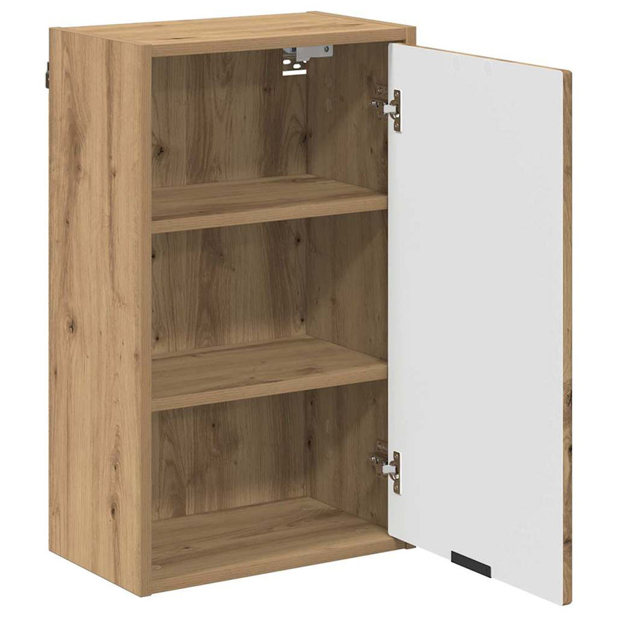 Badkamermeubelset 3 pcs Artisan Eiken Geperst Hout en Metaal