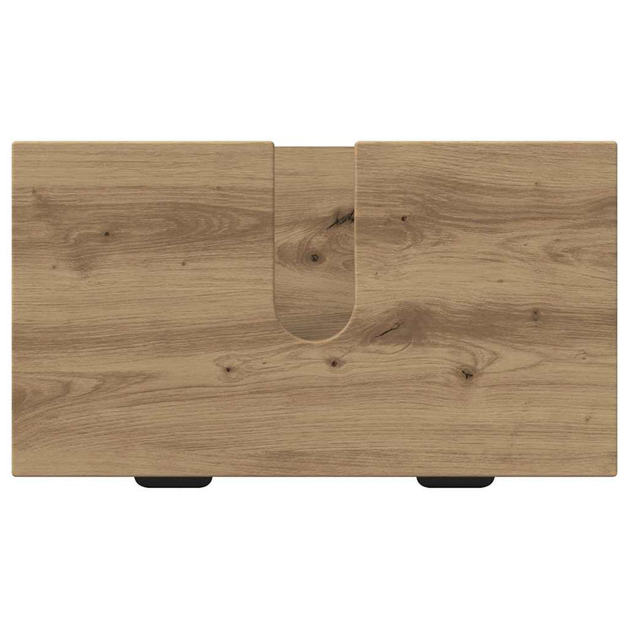 Badkamermeubelset 3 pcs Artisan Eiken Geperst Hout en Metaal
