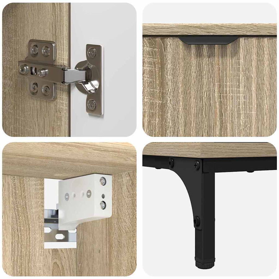 Badkamermeubelset met lade Sonoma Eiken Engineered hout, Metaal