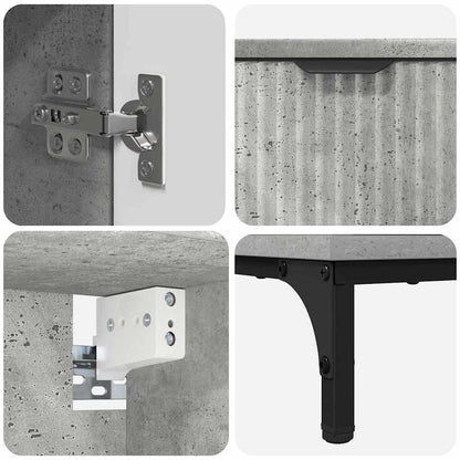 Badkamermeubelset met lade Beton Grijs Engineered hout, Metaal