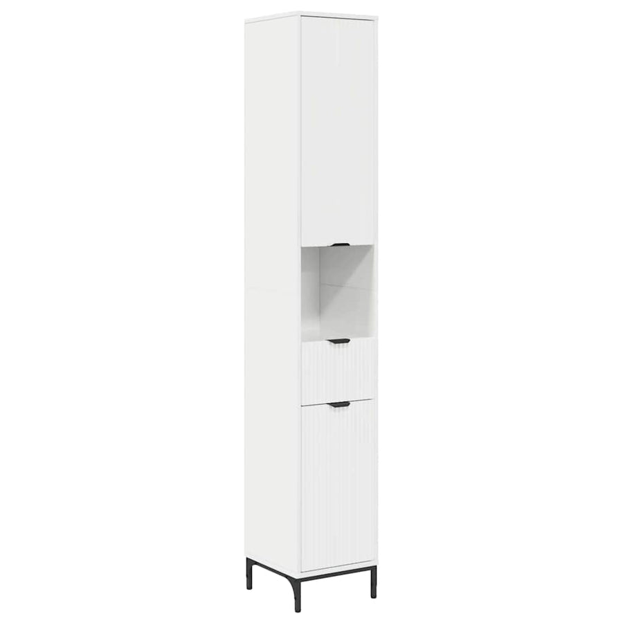 Badkamermeubelset Hoogglans wit Engineered hout, Metaal