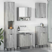 Badkamermeubelset grijs sonoma engineered hout metaal