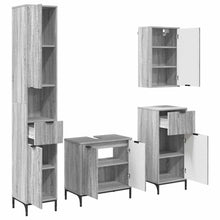Badkamermeubelset met lade Grijs Sonoma Engineered hout, Metaal