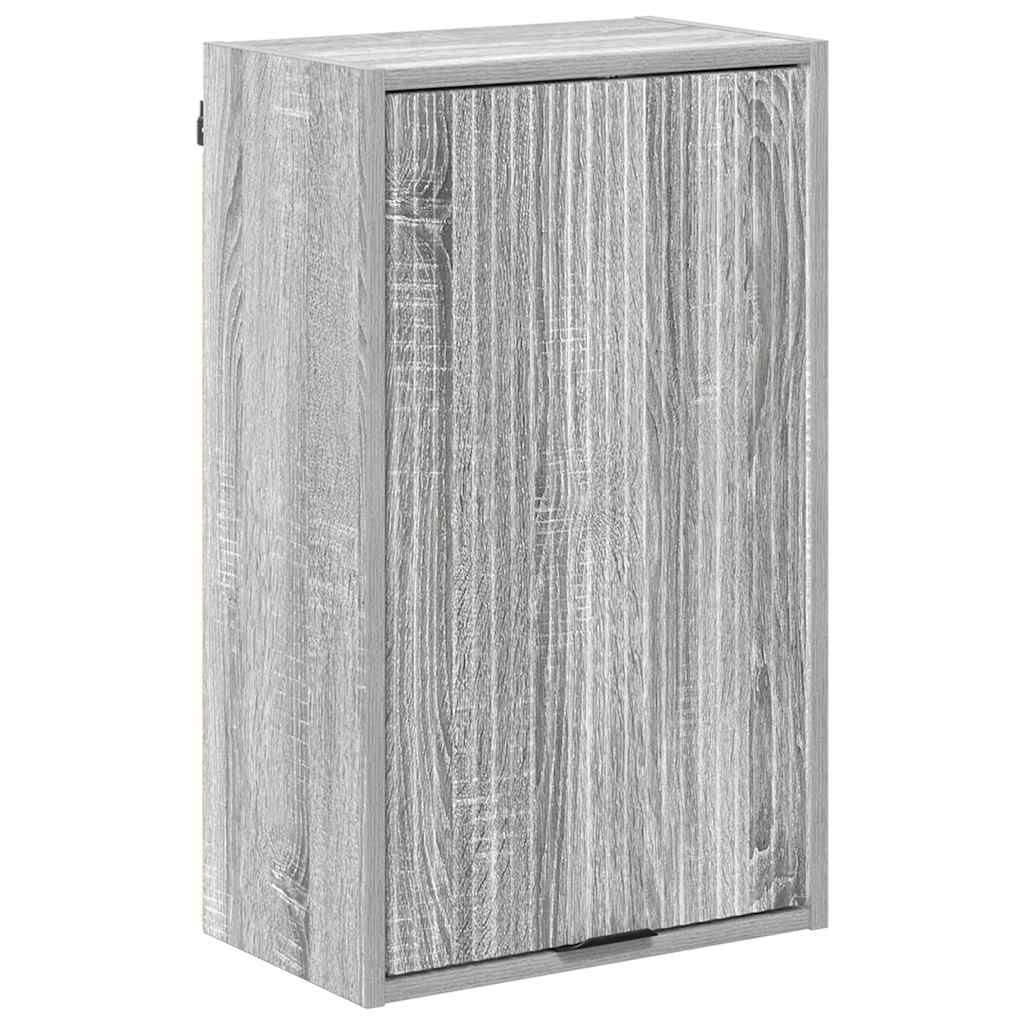 Badkamermeubelset met lade Grijs Sonoma Engineered hout, Metaal