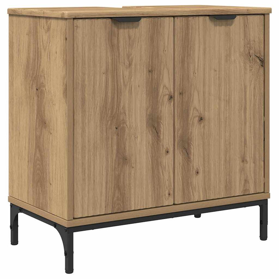 Badkamermeubelset 4 st Artisan Eiken Engineered hout, Metaal
