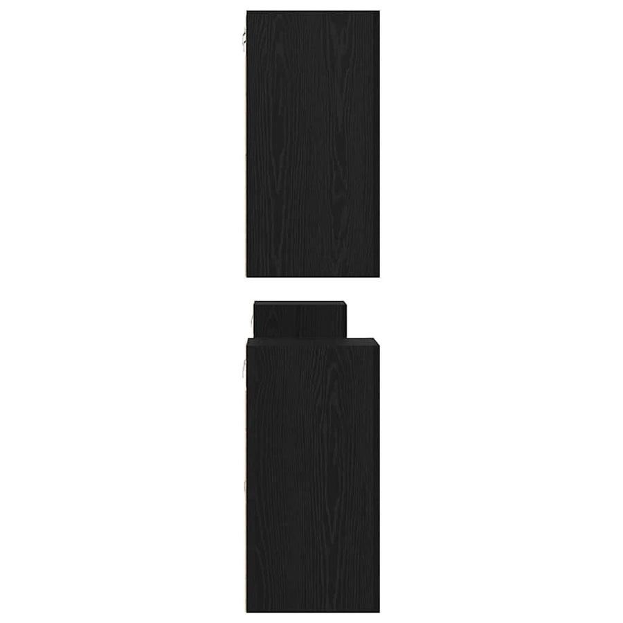 Tv-meubelset met plank Anders met opslag met de deur 7 pcs Zwart eiken Bewerkt hout