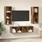 Tv-meubelset 3 stuks oud hout 37x37x142.5 cm