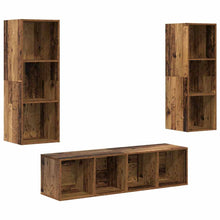 TV-kast set 3 pcs Oud hout 37 x 37 x 142.5 cm Bewerkt hout