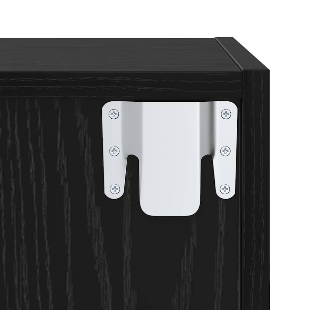 TV-kast set 3 pcs Zwart eiken 37 x 37 x 142.5 cm Bewerkt hout