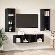 Tv-meubelset 3 stuks zwart eiken 37x37x142.5 cm