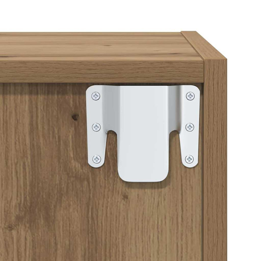 TV-kast set 3 pcs artisanaal eikenkleurig 37 x 37 x 142.5 cm