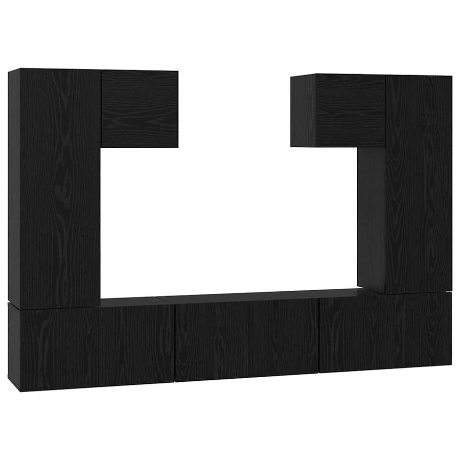 Tv-Meubelset Wandgemonteerd 7 Pcs Bewerkt Hout 60 cm