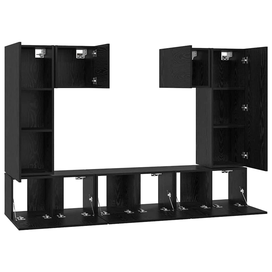 Tv-Meubelset Wandgemonteerd 7 Pcs Bewerkt Hout 60 cm