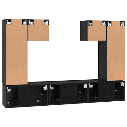 Tv-Meubelset Wandgemonteerd 7 Pcs Bewerkt Hout 60 cm
