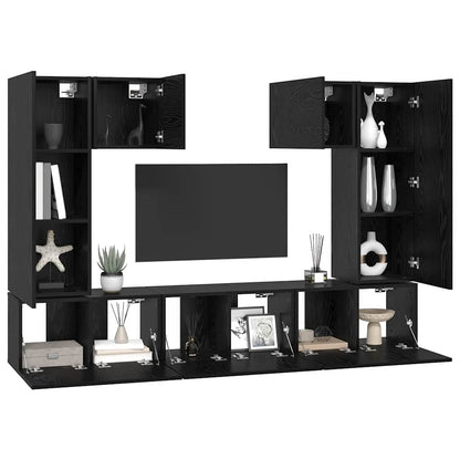 Tv-Meubelset Wandgemonteerd 7 Pcs Bewerkt Hout 60 cm
