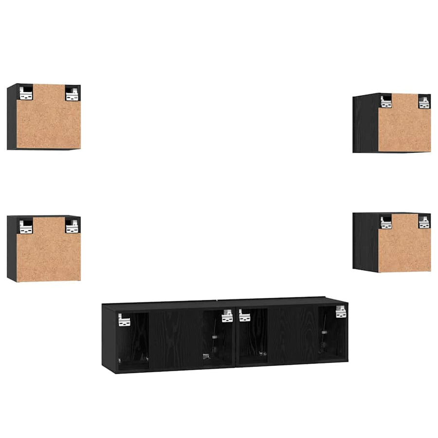 Tv-Meubelset Wandgemonteerd 6 Pcs Bewerkt Hout 120 cm