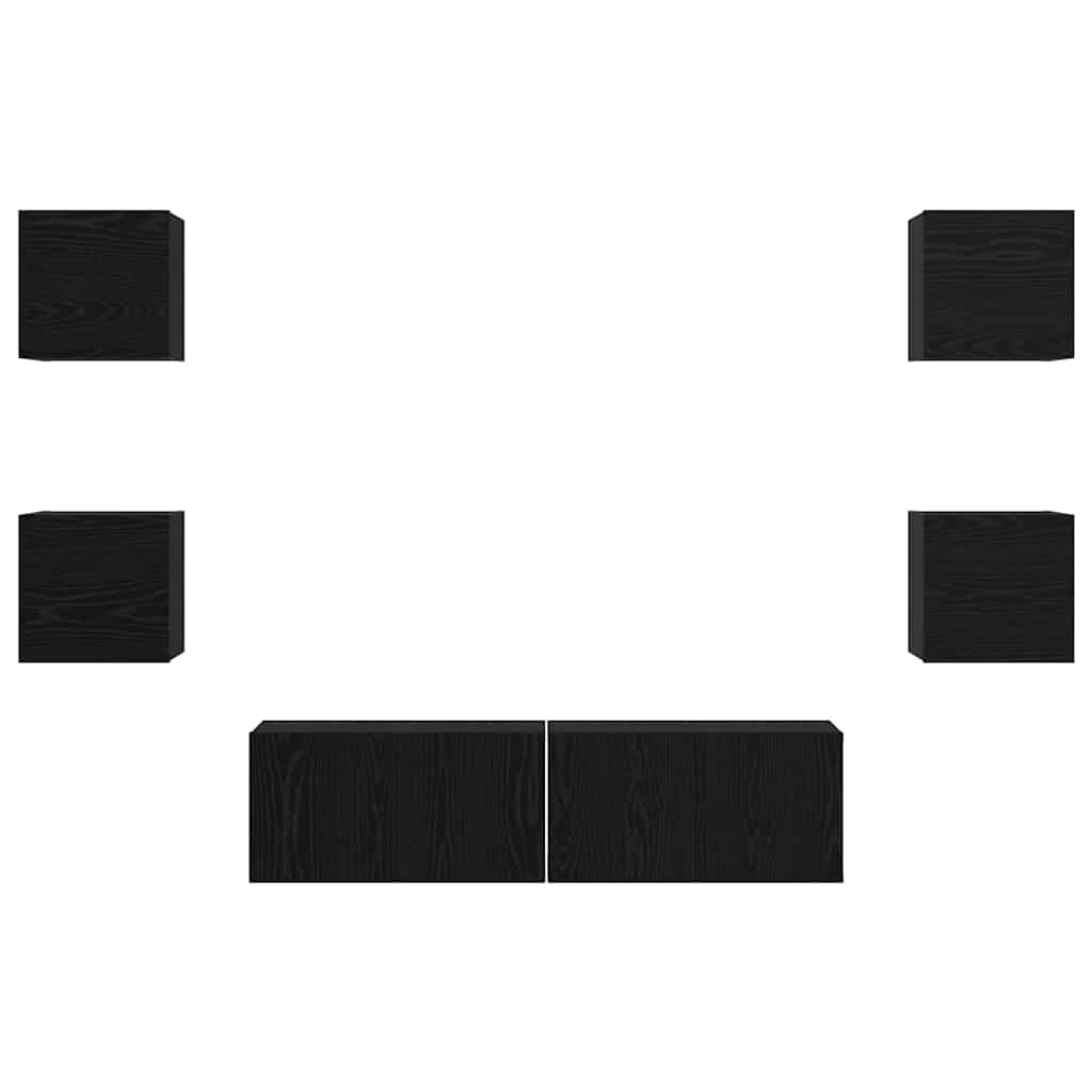 Tv-Meubelset Wandgemonteerd 6 Pcs Bewerkt Hout 120 cm