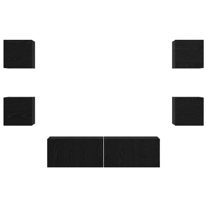 Tv-Meubelset Wandgemonteerd 6 Pcs Bewerkt Hout 120 cm
