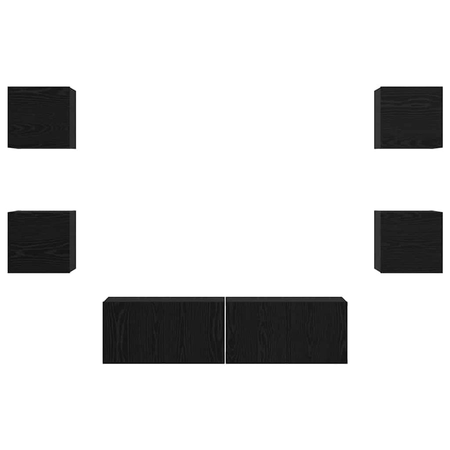 Tv-Meubelset Wandgemonteerd 6 Pcs Bewerkt Hout 120 cm